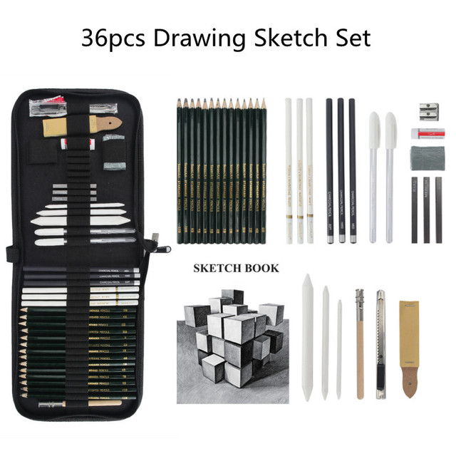 Seamiart 29/36pcs Professional Painting Sketch Set with Charcoal